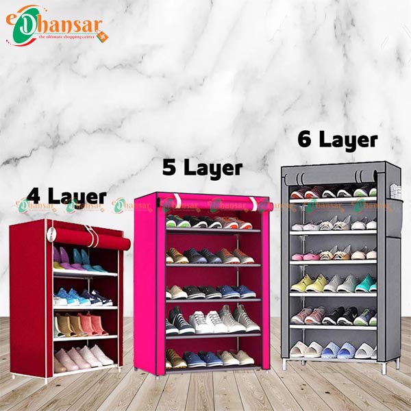 Multipurpose Portable Folding Shoes Rack 6 Tiers 