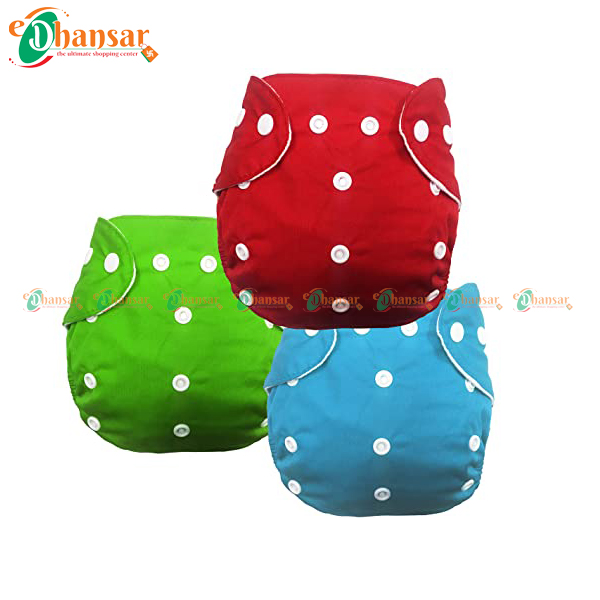 Reuseable Washable Cloth Diapers (Plain Multicolor) 