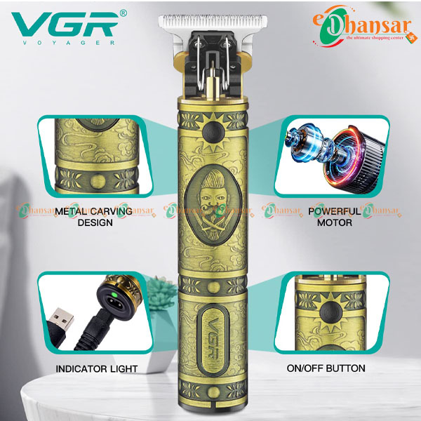 VGR V085 Trimmer Professional Rechargeable Electric Hair Trimmer With Metal Blade 