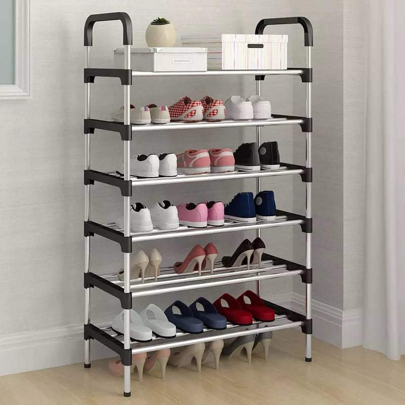 Stainless Steel Foldable Shoe Rack 6 Layers Size 