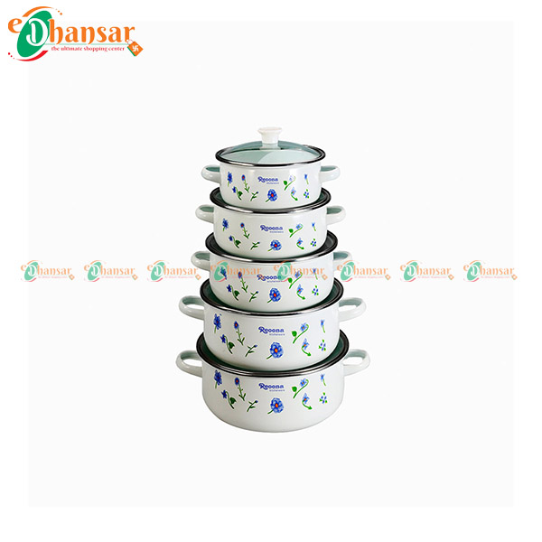 5 Piece Steel Cookware Set With Lid 