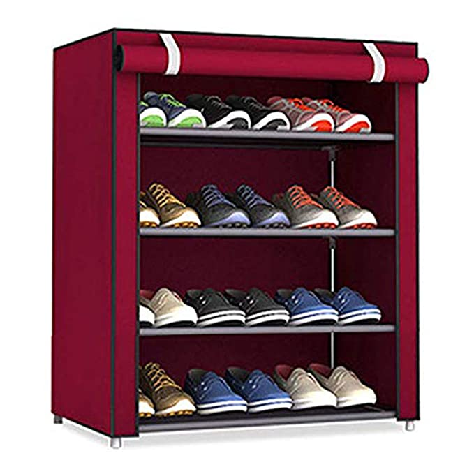 Multipurpose Portable Folding Shoes Rack 4 Tiers 