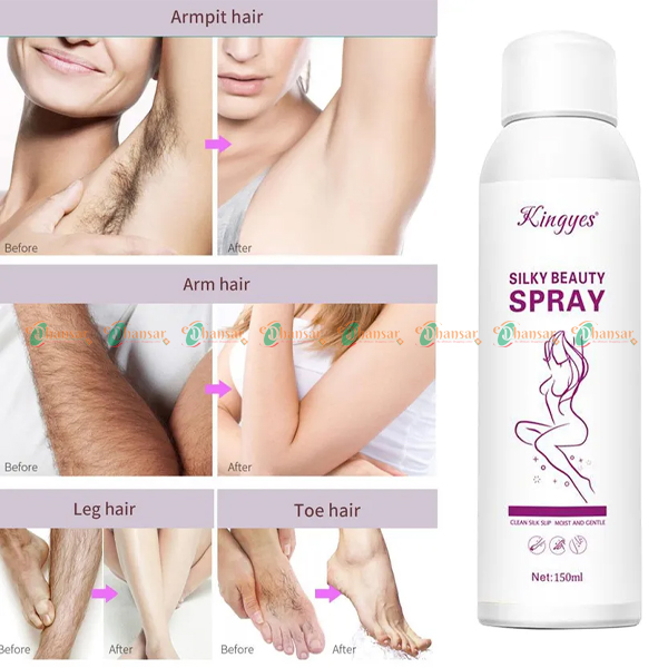 Kingyes Silky Beauty Painless Hair Removal Spray For Men & Women 150ML