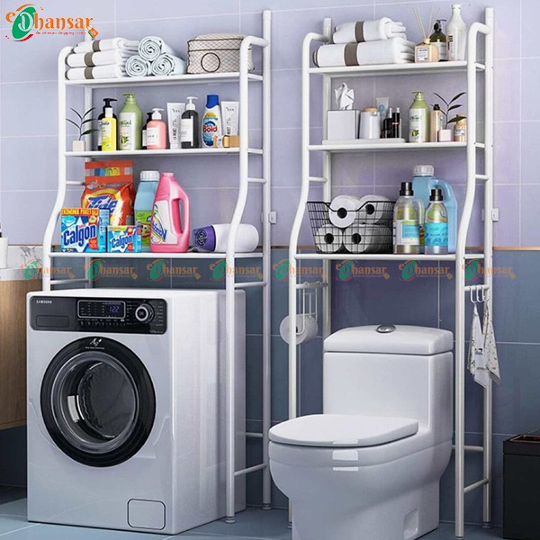3 Tier Toilet Rack Organizer Storage Washing Machine Bathroom Shelf Behind Commode 