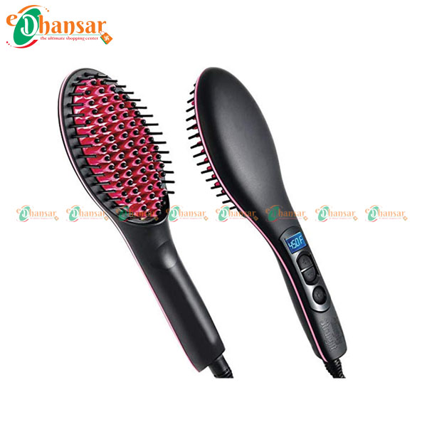 Simply Straight Ceramic Electric Digital Hair Straightener Brush