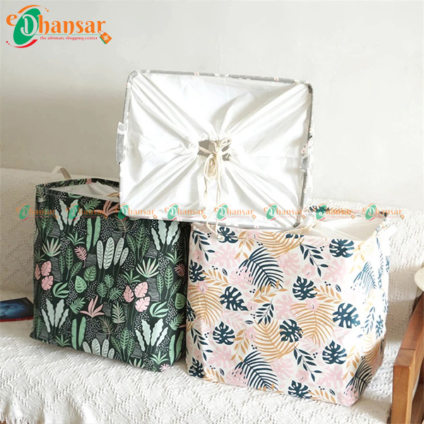 100L Folding Laundry Basket Round Storage Bin Bag 