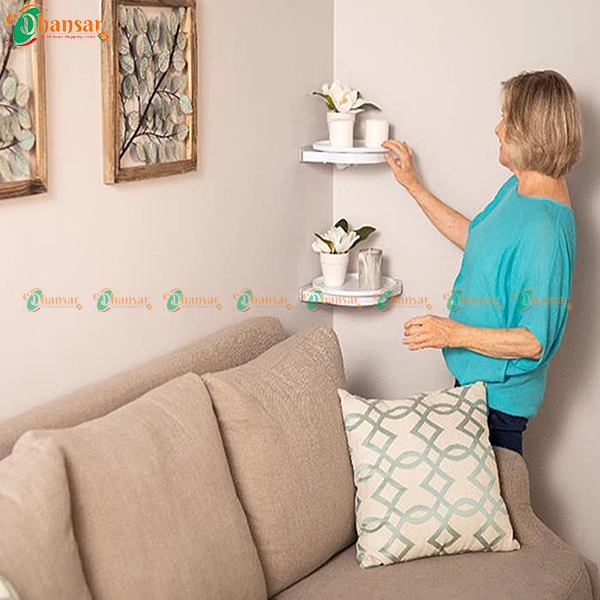 360 Degree Rotating Triangle Shelf Toilet Spinning Corner Shelf