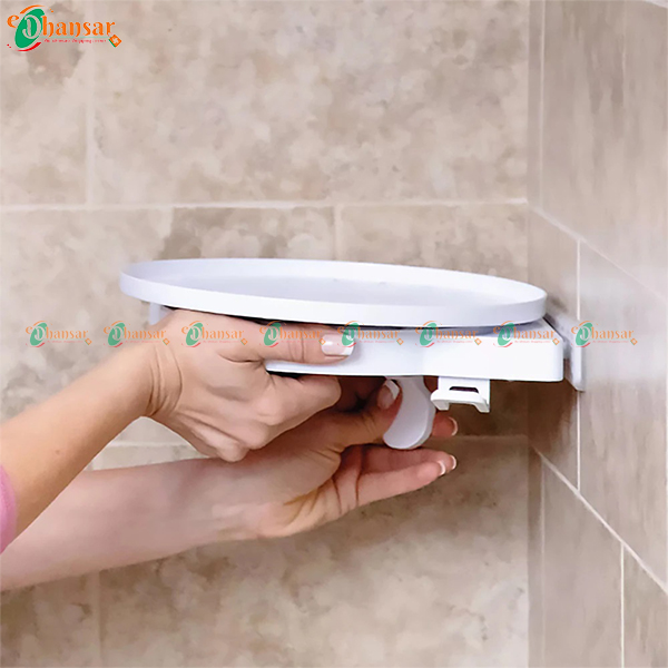 360 Degree Rotating Triangle Shelf Toilet Spinning Corner Shelf